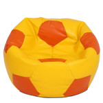 Fotoliu puf Mega Ball - imitatie piele - galben/portocaliu
