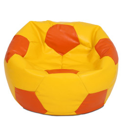 Fotoliu puf Mega Ball - imitatie piele - galben/portocaliu Fotoliu puf Mega Ball - imitatie piele - galben/portocaliu