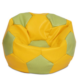 Fotoliu puf Mega Ball - imitatie piele - galben/verde Fotoliu puf Mega Ball - imitatie piele - galben/verde