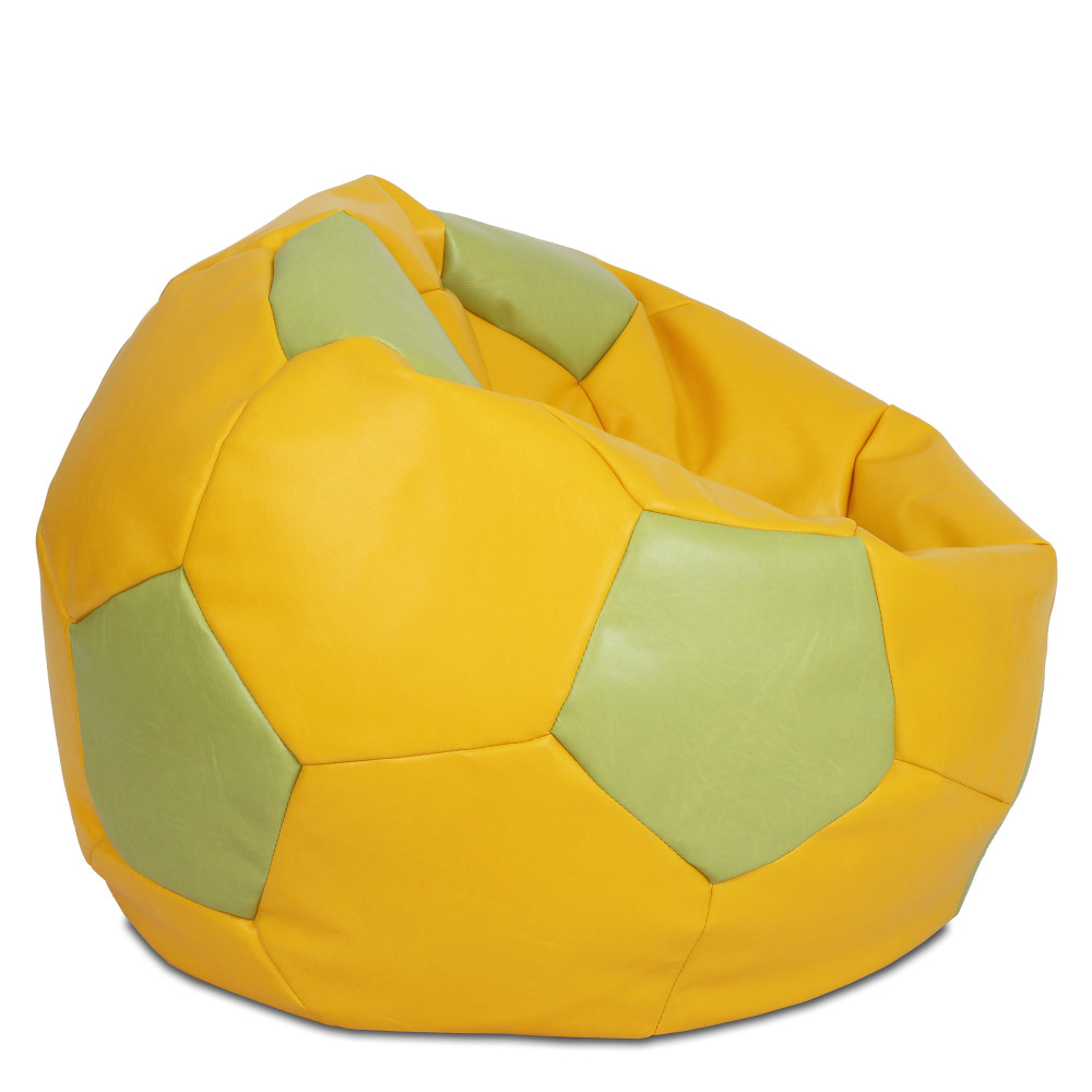 Fotoliu puf Mega Ball - imitatie piele - galben/verde Fotoliu puf Mega Ball - imitatie piele - galben/verde