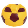 Fotoliu puf Mega Ball - imitatie piele - galben/bordo Fotoliu puf Mega Ball - imitatie piele - galben/bordo