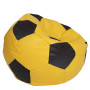 Fotoliu puf Mega Ball - imitatie piele - galben/wenge Fotoliu puf Mega Ball - imitatie piele - galben/wenge