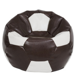 Fotoliu puf Mega Ball - imitatie piele - maro/alb Fotoliu puf Mega Ball - imitatie piele - maro/alb