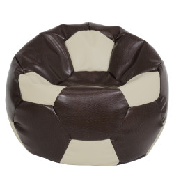 Fotoliu puf Mega Ball - imitatie piele - maro/crem Fotoliu puf Mega Ball - imitatie piele - maro/crem