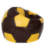 Fotoliu puf Mega Ball - imitatie piele - maro/galben Fotoliu puf Mega Ball - imitatie piele - maro/galben