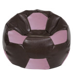 Fotoliu puf Mega Ball - imitatie piele - maro/mov