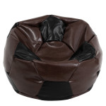 Fotoliu puf Mega Ball - imitatie piele - maro/negru