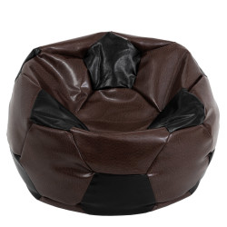 Fotoliu puf Mega Ball - imitatie piele - maro/negru Fotoliu puf Mega Ball - imitatie piele - maro/negru