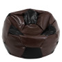 Fotoliu puf Mega Ball - imitatie piele - maro/negru Fotoliu puf Mega Ball - imitatie piele - maro/negru