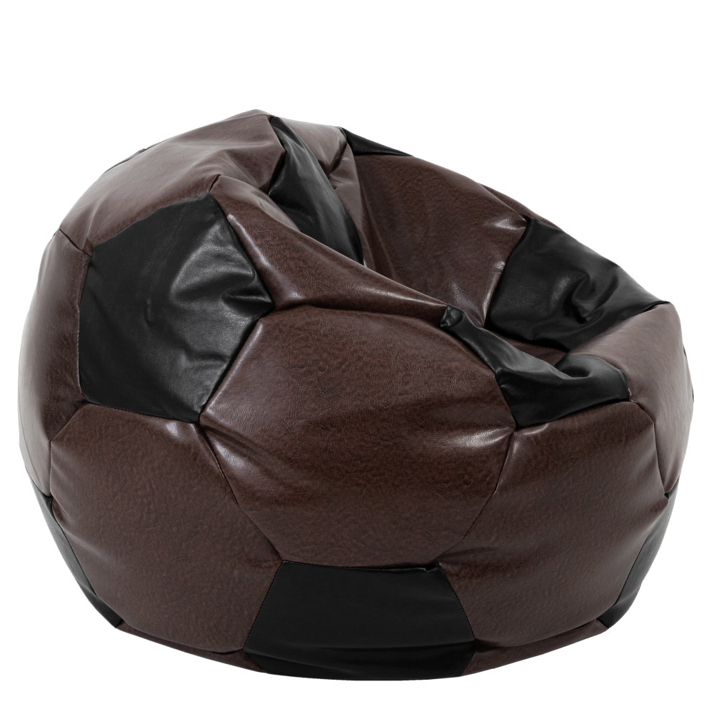 Fotoliu puf Mega Ball - imitatie piele - maro/negru Fotoliu puf Mega Ball - imitatie piele - maro/negru