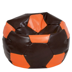 Fotoliu puf Mega Ball - imitatie piele - maro/portocaliu Fotoliu puf Mega Ball - imitatie piele - maro/portocaliu
