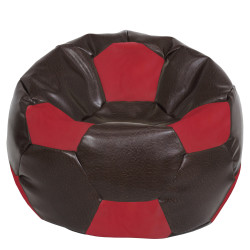 Fotoliu puf Mega Ball - imitatie piele - maro/rosu Fotoliu puf Mega Ball - imitatie piele - maro/rosu