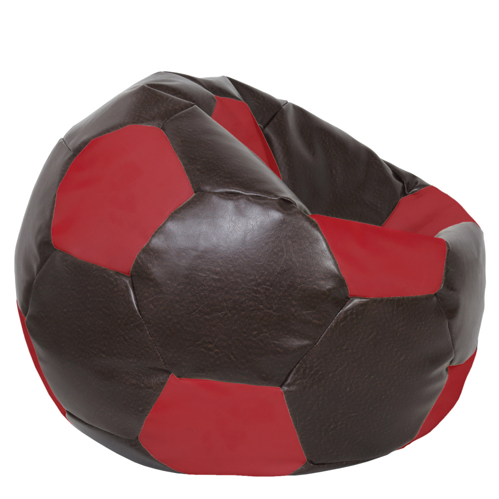 Fotoliu puf Mega Ball - imitatie piele - maro/rosu Fotoliu puf Mega Ball - imitatie piele - maro/rosu