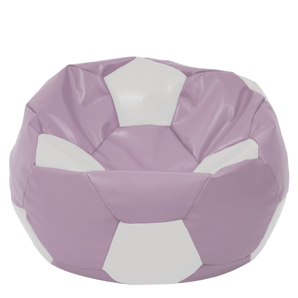 Fotoliu puf Mega Ball - imitatie piele - mov/alb Fotoliu puf Mega Ball - imitatie piele - mov/alb