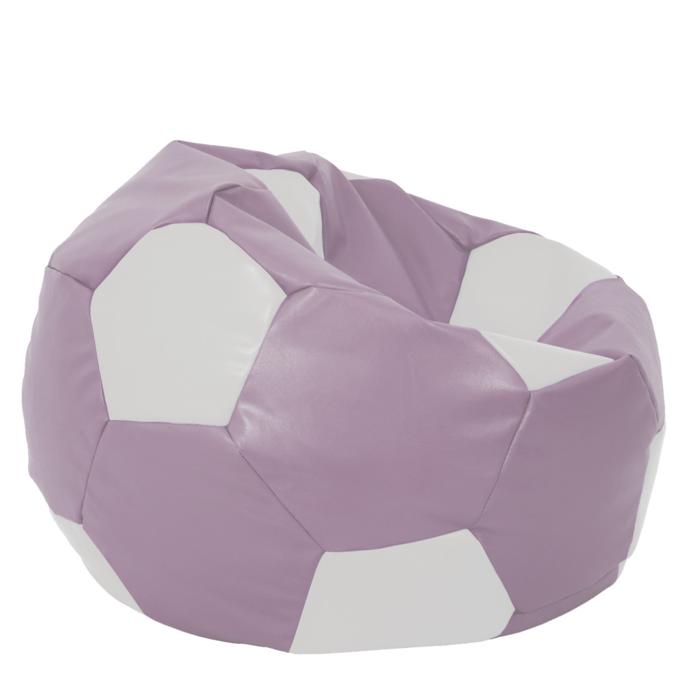Fotoliu puf Mega Ball - imitatie piele - mov/alb Fotoliu puf Mega Ball - imitatie piele - mov/alb