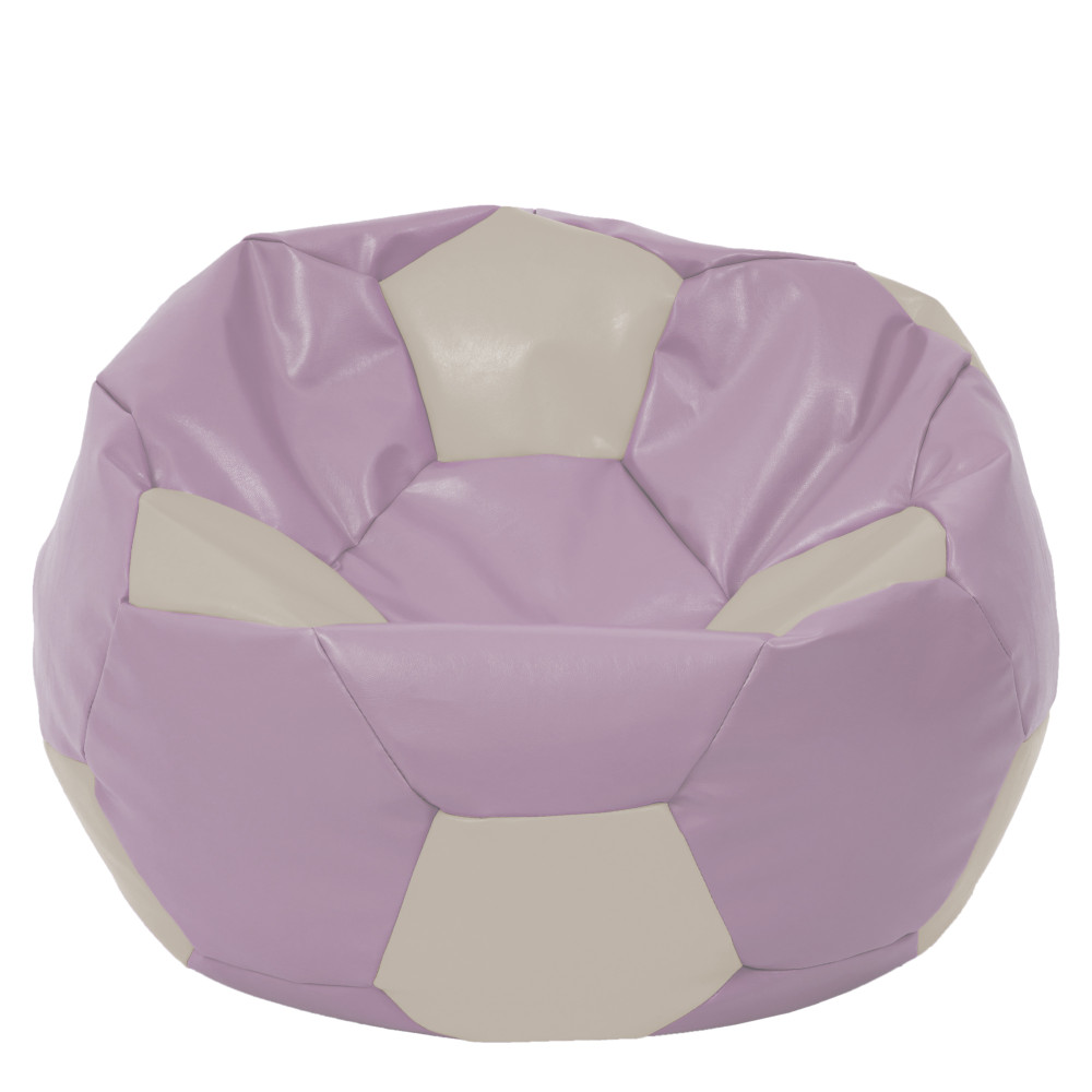 Fotoliu puf Mega Ball - imitatie piele - mov/crem Fotoliu puf Mega Ball - imitatie piele - mov/crem