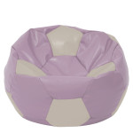 Fotoliu puf Mega Ball - imitatie piele - mov/crem