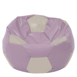 Fotoliu puf Mega Ball - imitatie piele - mov/crem Fotoliu puf Mega Ball - imitatie piele - mov/crem