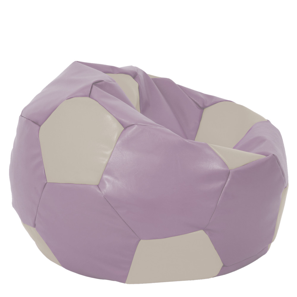 Fotoliu puf Mega Ball - imitatie piele - mov/crem Fotoliu puf Mega Ball - imitatie piele - mov/crem