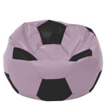 Fotoliu puf Mega Ball - imitatie piele - mov/negru