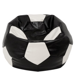 Fotoliu puf Mega Ball - imitatie piele - negru/alb Fotoliu puf Mega Ball - imitatie piele - negru/alb