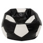 Fotoliu puf Mega Ball - imitatie piele - negru/alb Fotoliu puf Mega Ball - imitatie piele - negru/alb