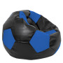Fotoliu puf Mega Ball - imitatie piele - negru/albastru Fotoliu puf Mega Ball - imitatie piele - negru/albastru