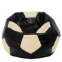 Fotoliu puf Mega Ball - imitatie piele - negru/crem Fotoliu puf Mega Ball - imitatie piele - negru/crem