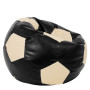 Fotoliu puf Mega Ball - imitatie piele - negru/crem Fotoliu puf Mega Ball - imitatie piele - negru/crem
