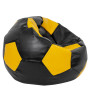 Fotoliu puf Mega Ball - imitatie piele - negru/galben Fotoliu puf Mega Ball - imitatie piele - negru/galben