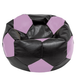 Fotoliu puf Mega Ball - imitatie piele - negru/mov Fotoliu puf Mega Ball - imitatie piele - negru/mov