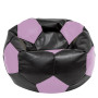 Fotoliu puf Mega Ball - imitatie piele - negru/mov Fotoliu puf Mega Ball - imitatie piele - negru/mov