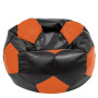 Fotoliu puf Mega Ball - imitatie piele - negru/portocaliu Fotoliu puf Mega Ball - imitatie piele - negru/portocaliu