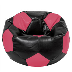 Fotoliu puf Mega Ball - imitatie piele - negru/roz Fotoliu puf Mega Ball - imitatie piele - negru/roz