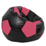Fotoliu puf Mega Ball - imitatie piele - negru/roz Fotoliu puf Mega Ball - imitatie piele - negru/roz