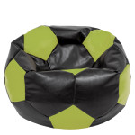 Fotoliu puf Mega Ball - imitatie piele - negru/verde