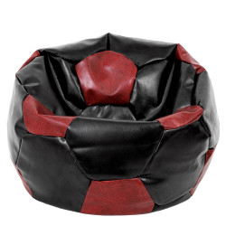 Fotoliu puf Mega Ball - imitatie piele - negru/bordo Fotoliu puf Mega Ball - imitatie piele - negru/bordo