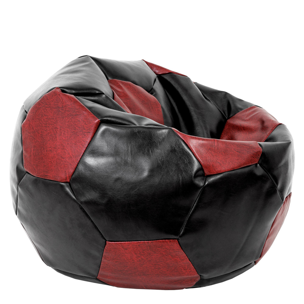 Fotoliu puf Mega Ball - imitatie piele - negru/bordo Fotoliu puf Mega Ball - imitatie piele - negru/bordo