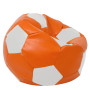 Fotoliu puf Mega Ball - imitatie piele - portocaliu/alb Fotoliu puf Mega Ball - imitatie piele - portocaliu/alb