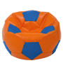Fotoliu puf Mega Ball - imitatie piele - portocaliu/albastru Fotoliu puf Mega Ball - imitatie piele - portocaliu/albastru