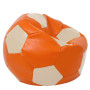 Fotoliu puf Mega Ball - imitatie piele - portocaliu/crem Fotoliu puf Mega Ball - imitatie piele - portocaliu/crem