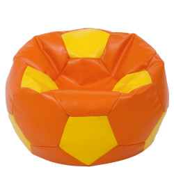 Fotoliu puf Mega Ball - imitatie piele - portocaliu/galben Fotoliu puf Mega Ball - imitatie piele - portocaliu/galben