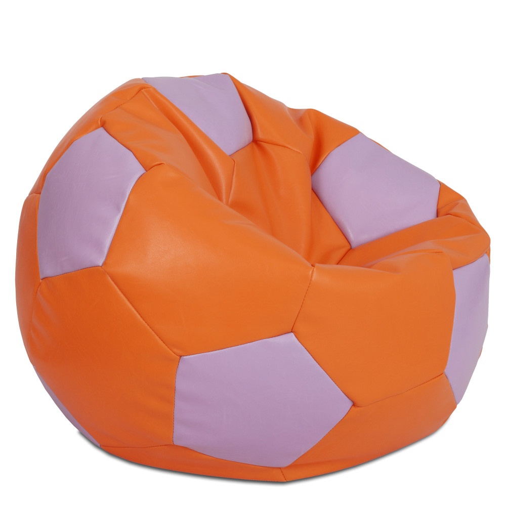 Fotoliu puf Mega Ball - imitatie piele - portocaliu/mov Fotoliu puf Mega Ball - imitatie piele - portocaliu/mov