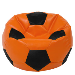 Fotoliu puf Mega Ball - imitatie piele - portocaliu/negru Fotoliu puf Mega Ball - imitatie piele - portocaliu/negru