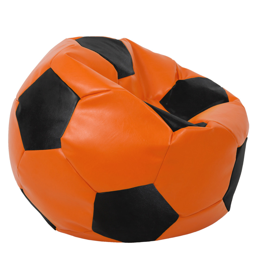 Fotoliu puf Mega Ball - imitatie piele - portocaliu/negru Fotoliu puf Mega Ball - imitatie piele - portocaliu/negru