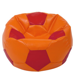Fotoliu puf Mega Ball - imitatie piele - portocaliu/rosu Fotoliu puf Mega Ball - imitatie piele - portocaliu/rosu