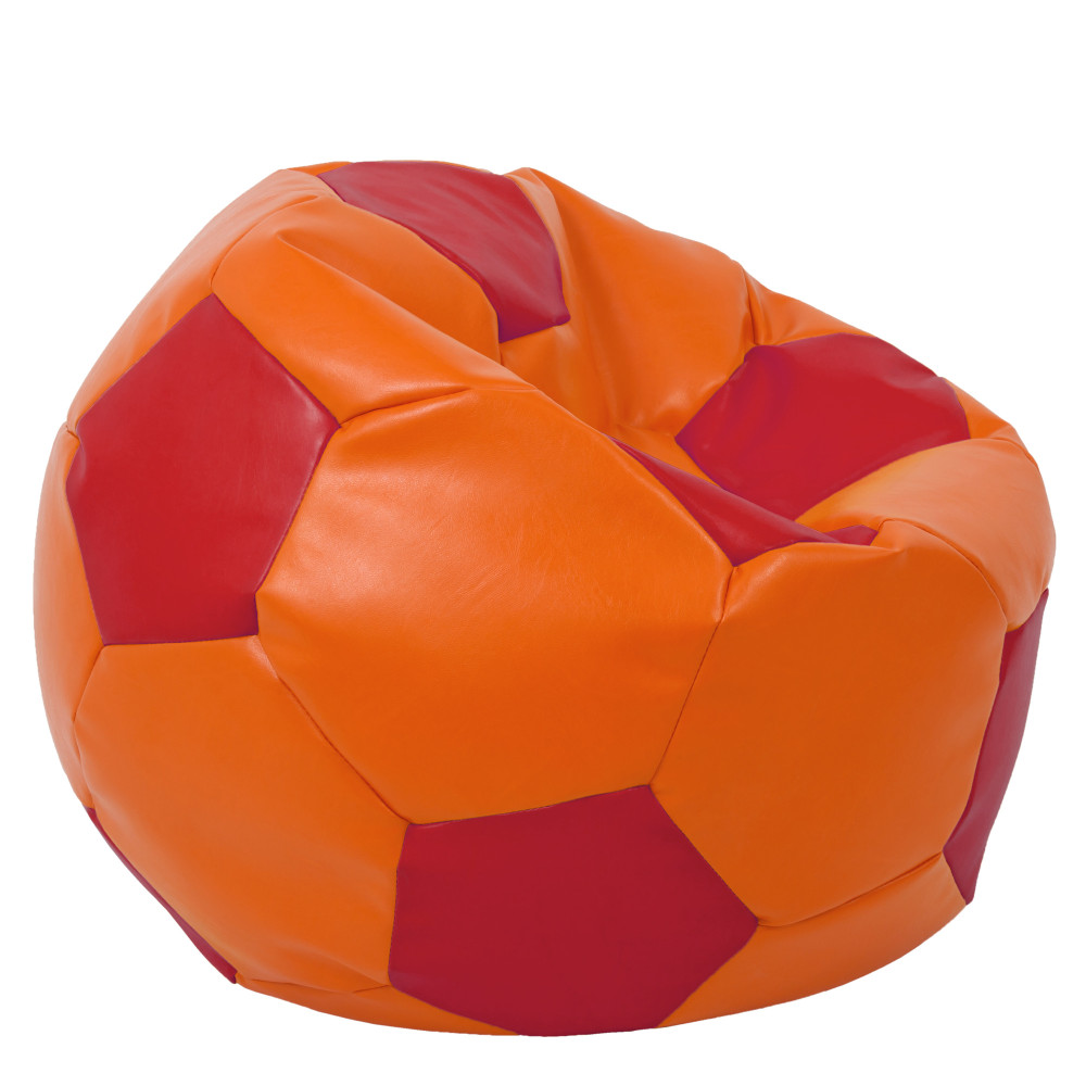 Fotoliu puf Mega Ball - imitatie piele - portocaliu/rosu Fotoliu puf Mega Ball - imitatie piele - portocaliu/rosu