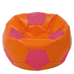 Fotoliu puf Mega Ball - imitatie piele - portocaliu/roz Fotoliu puf Mega Ball - imitatie piele - portocaliu/roz