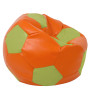 Fotoliu puf Mega Ball - imitatie piele - portocaliu/verde Fotoliu puf Mega Ball - imitatie piele - portocaliu/verde