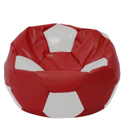 Fotoliu puf Mega Ball - imitatie piele - rosu/alb Fotoliu puf Mega Ball - imitatie piele - rosu/alb
